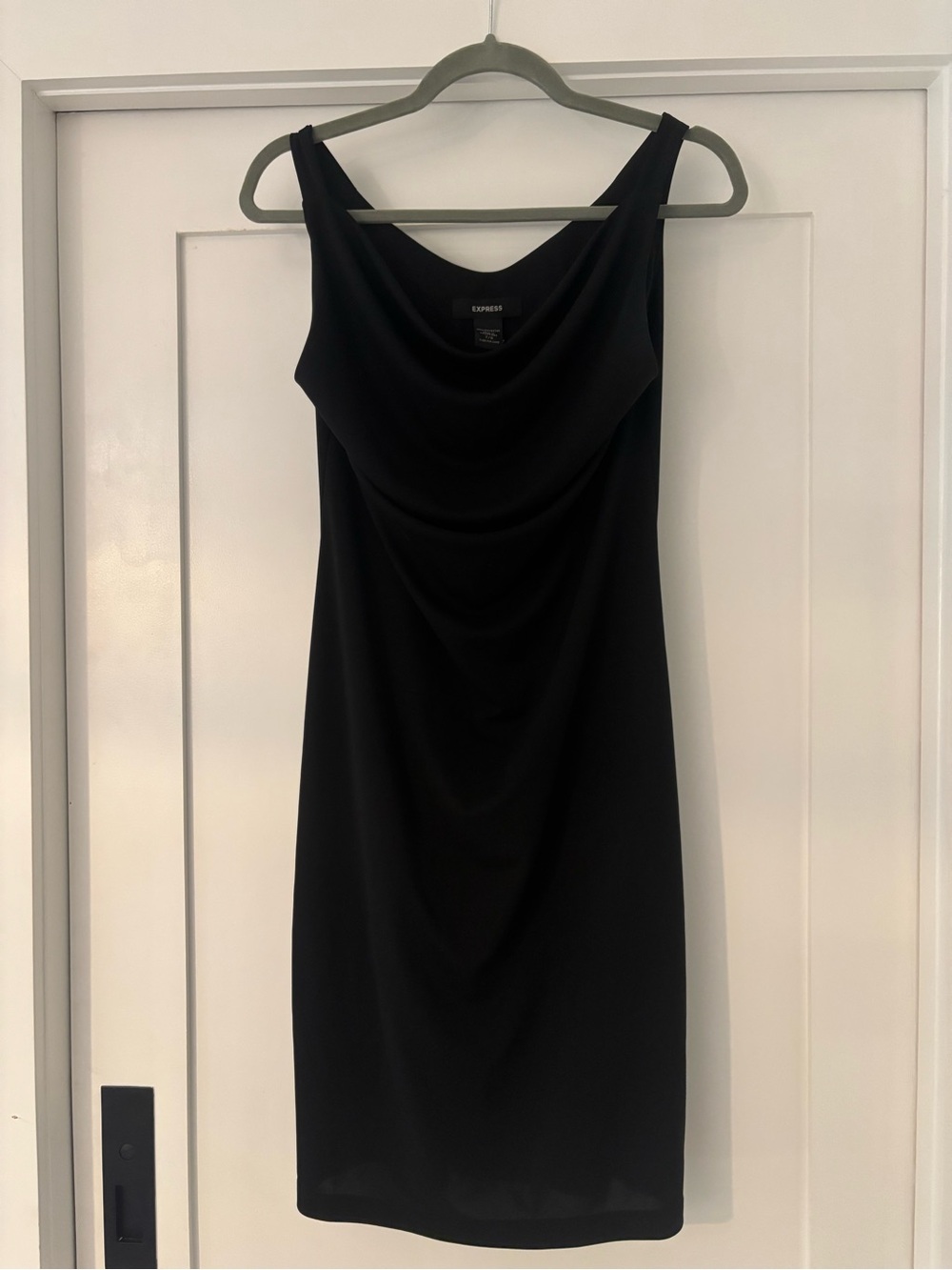 Express Black Cowl Neck Midi Dress